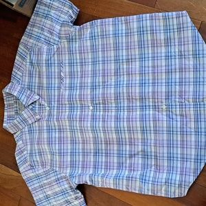 Cabin Creek short sleeve wrinkle resistant stain repellent button up